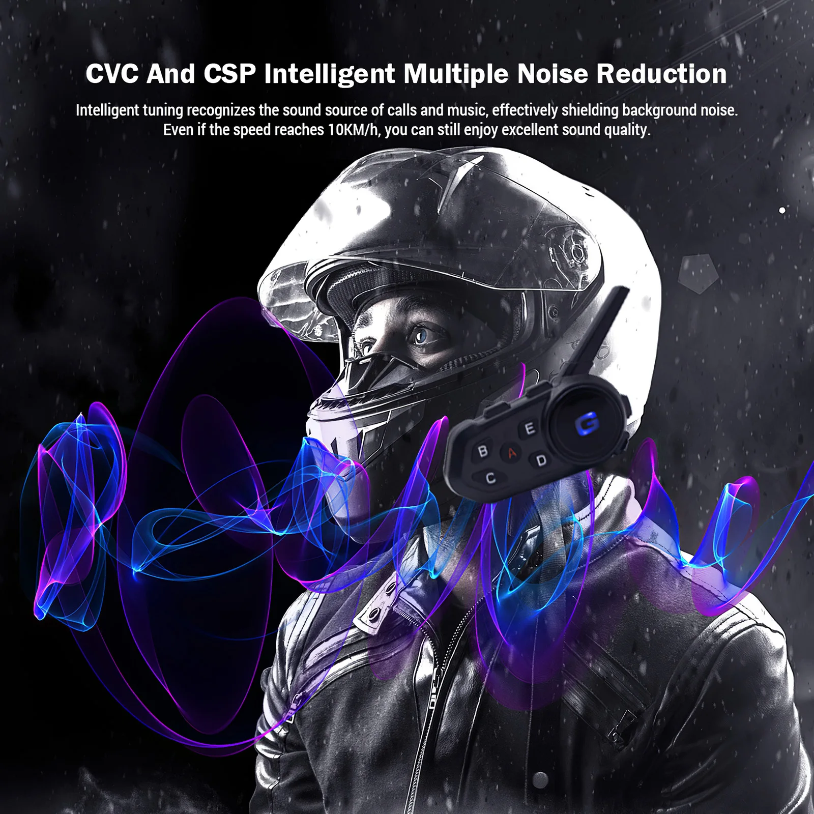 

Bluetooth 5.1 Walkie Talkie Intercom Motorcycle Helmet Headsets 2 Rider Wireless Intercom Moto Interphone R15 FM Music Sharing