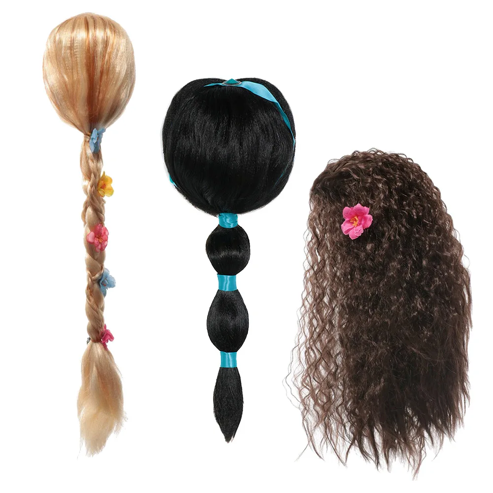 Парик Принцессы Для Девочек Аксессуар Косплея Головные Уборы Искусственные Косы