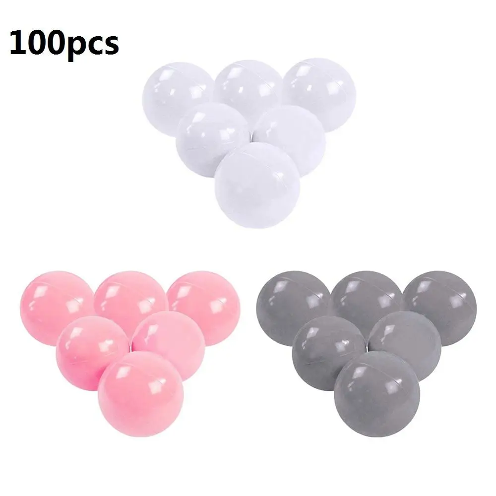 100pcs 100 шт Детские Безопасные мягкие пластиковые шарики для игры в бассейн, океанские шары для детей, игрушка, подарок для бассейна, детская игрушка, подарок с черным, голубым, розовым - Цвет: 100pcs