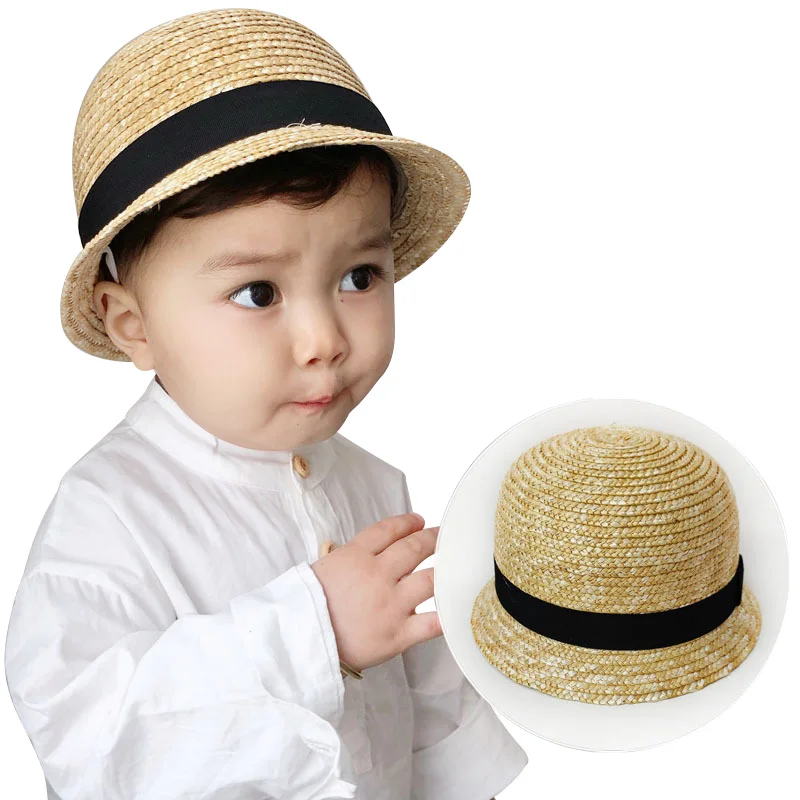 

New Summer Baby Hat Panama Straw Kids Bucket Hat for Girls Boys Bowler Hat Outdoor Beach Children Sun Cap for 1-4Y