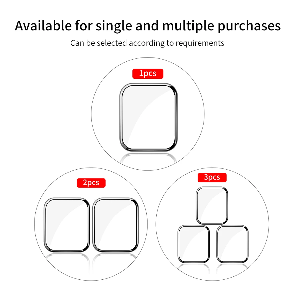 

Screen Protector Clear Full Coverage Protective Film for iWatch 4 5 40MM 44MM Not Tempered Glass for Apple Watch 3 2 1 38MM 42MM