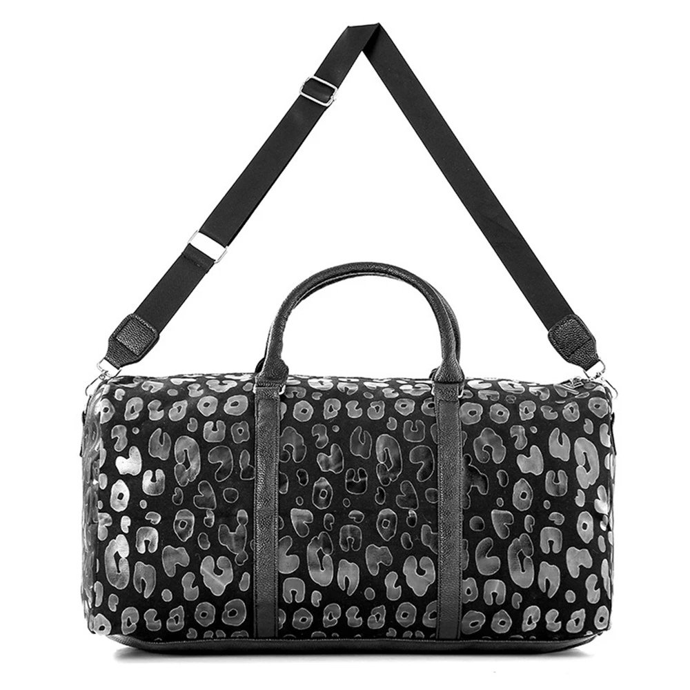 

Большая леопардовая кожаная дорожная пляжная сумка-тоут Monogrammed Weekender с ручками, Спортивная Дорожная Спортивная Сумка для выходных