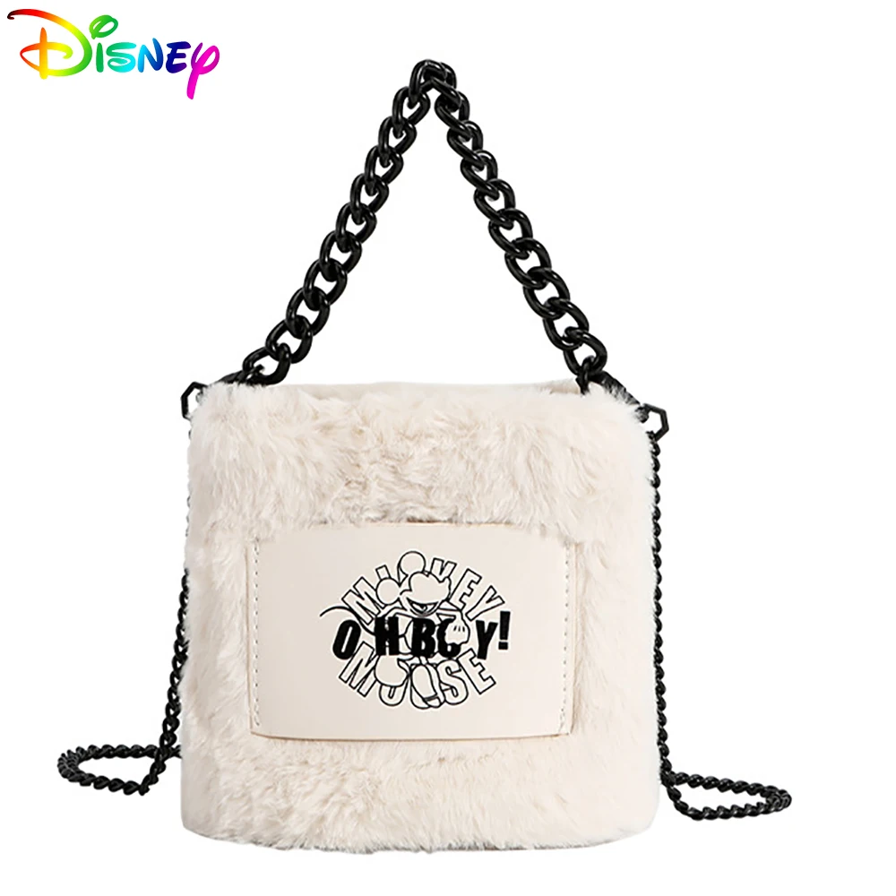 

Disney Kids Messenger Bag For Girl Mickey Mouse Printing Pattern Plush Baby Crossbody Bags Children Casual Travel Kawaii Handbag