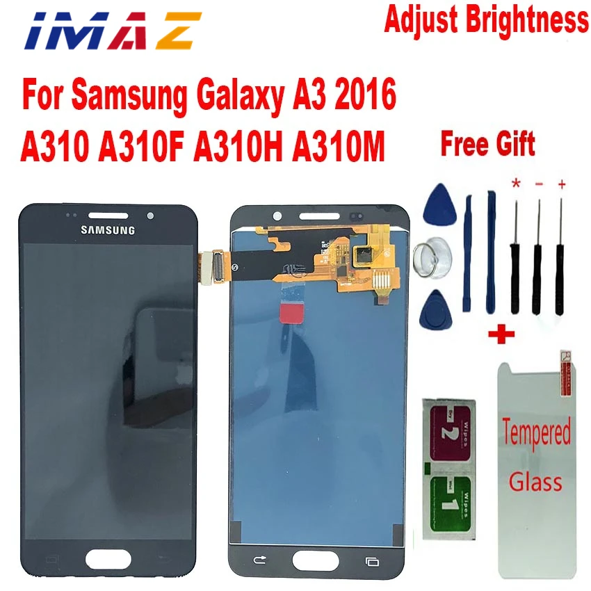 IMAZ Регулируемая яркость 4 7 &quotA310 ЖК-дисплей для Samsung Galaxy A3 2016 a310 A3100 SM-A310F сенсорный