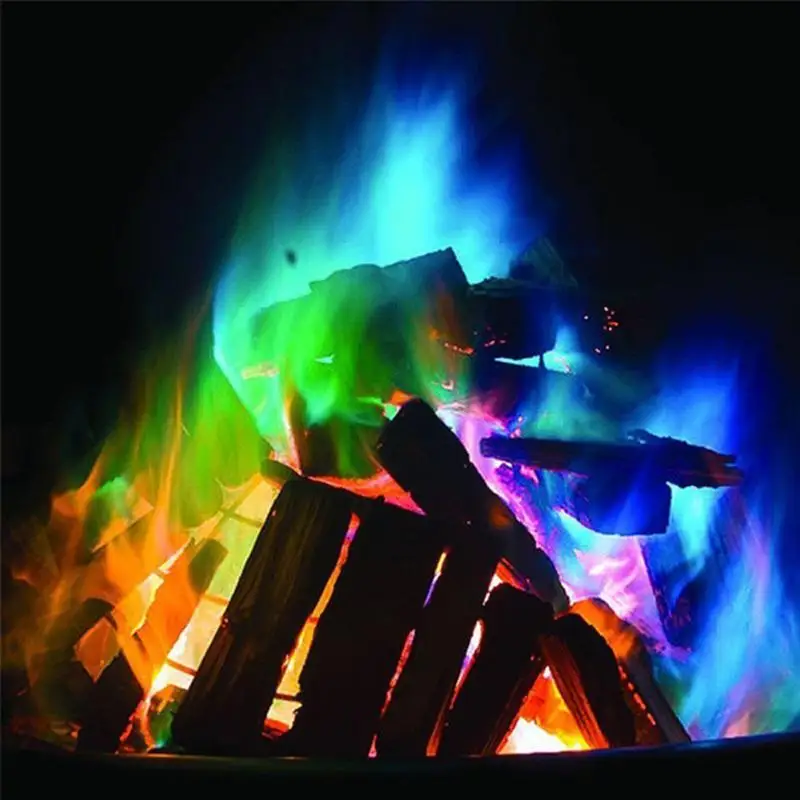 

Mystical Fire Magic Tricks Coloured Flames Bonfire Sachets Fireplace Pit Patio Toy Professional Magicians Illusion Pyrotechnics