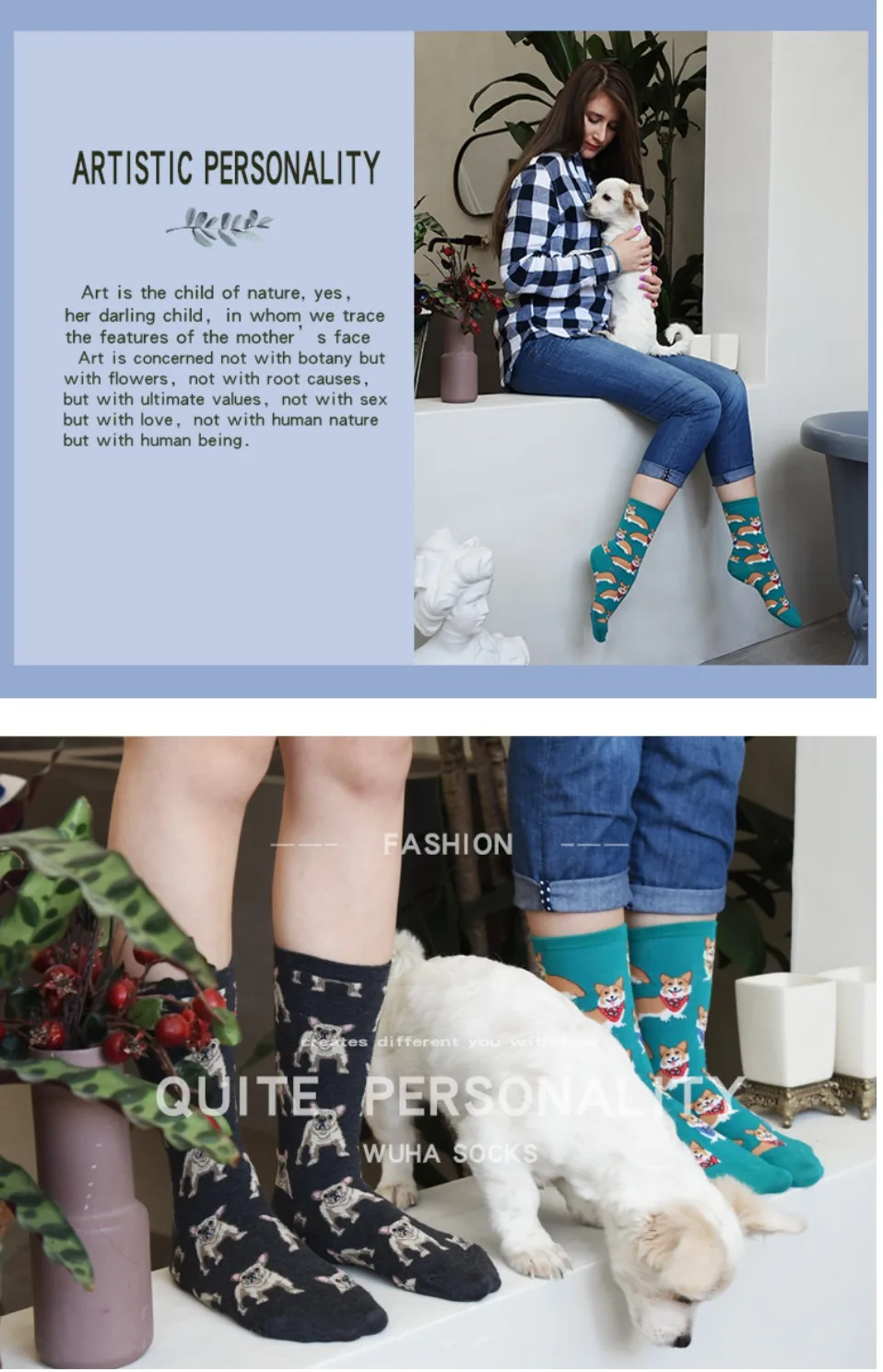 Высокие носки meia medias de mujer длинные calcetines divertido с животным принтом moda зима осень happy sheer Новинка Хлопок Женские