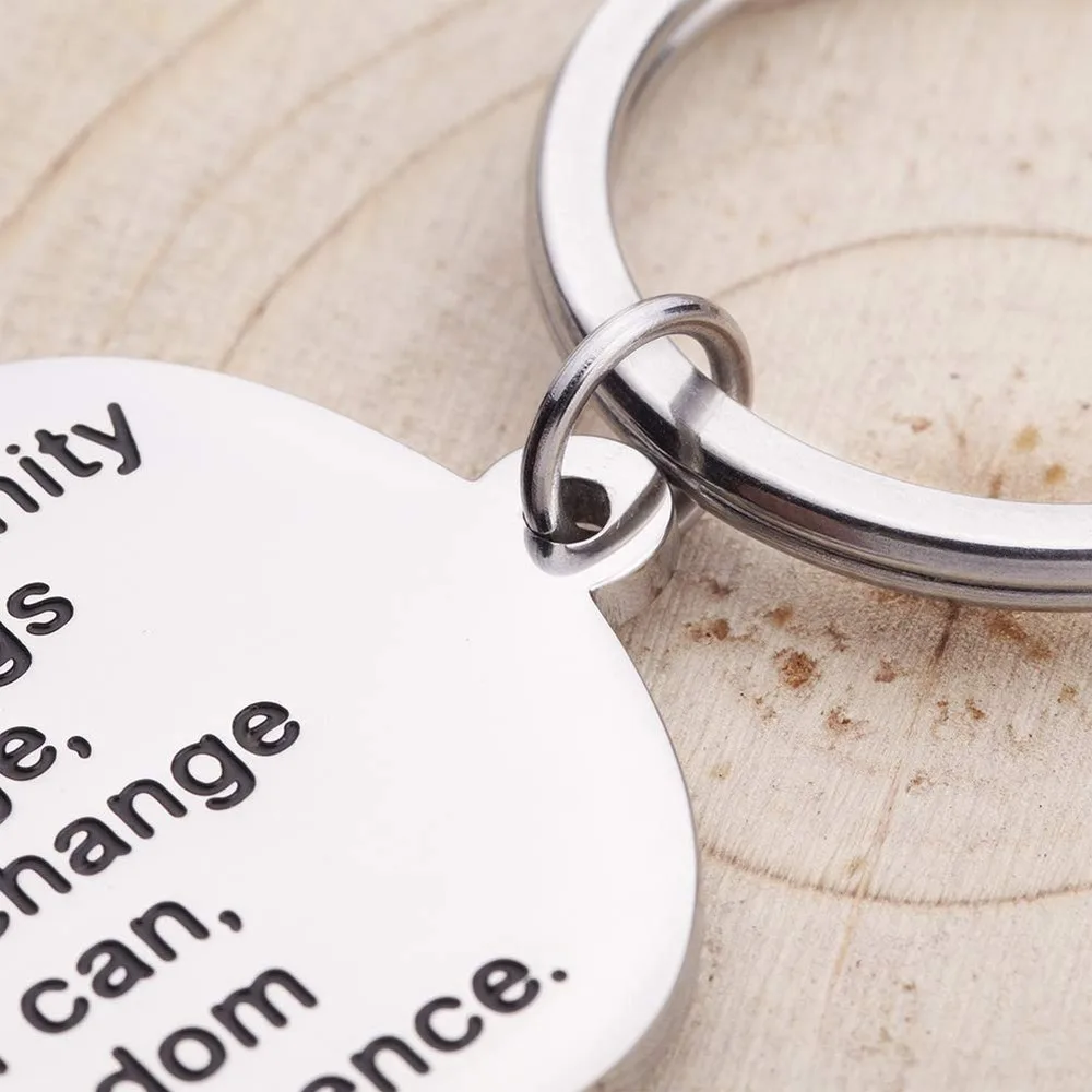 Encouragement Gifts Keychain for Men Women Inspirational Him Her Birthday Religious Jewelry Keyring Serenity Prayer | Украшения и