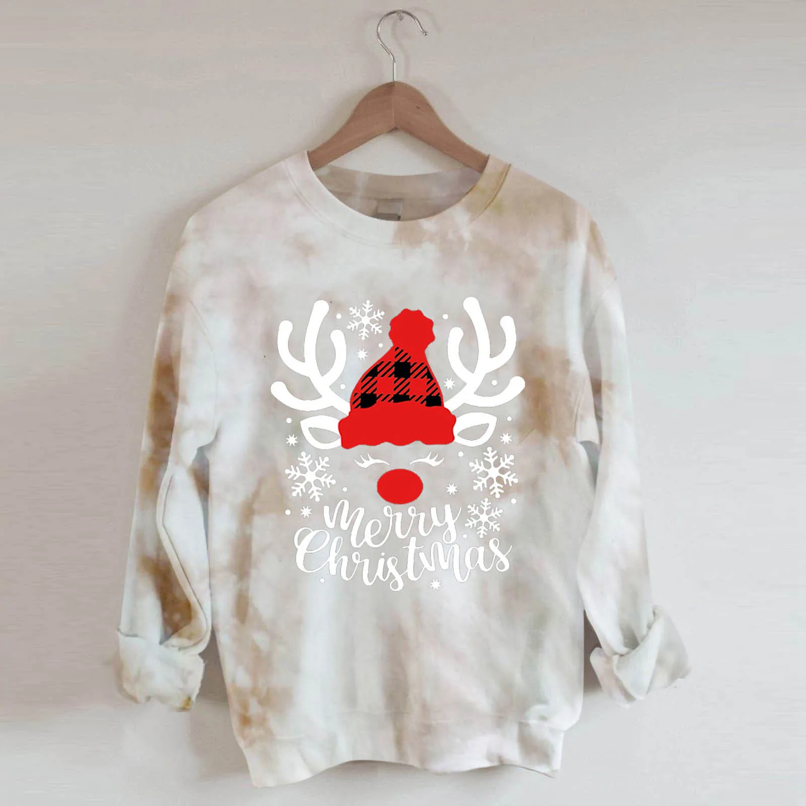 

Women's Elk Fawn Print Hoodie Christmas Print Long Sleeve Sweatshirt Pullover Top Harajuku Hoodies Blouse Sudaderas#8