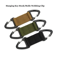outdoor camping hiking molle webbing clip edc tactical nylon ribbon keychain backpack clasp hook carabiner fastener hook buckle
