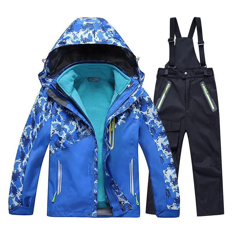 Детский Камуфляжный костюм для мальчиков и девочек зимняя куртка + штаны на