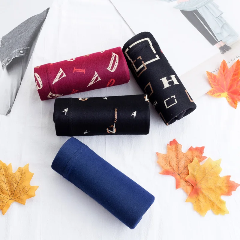 4pcs/ot New Pattern Men's underwear Boxers For Fashion print Men Boxer Shorts Mid-Rise Cotton breathabe Mae Boxers shorts