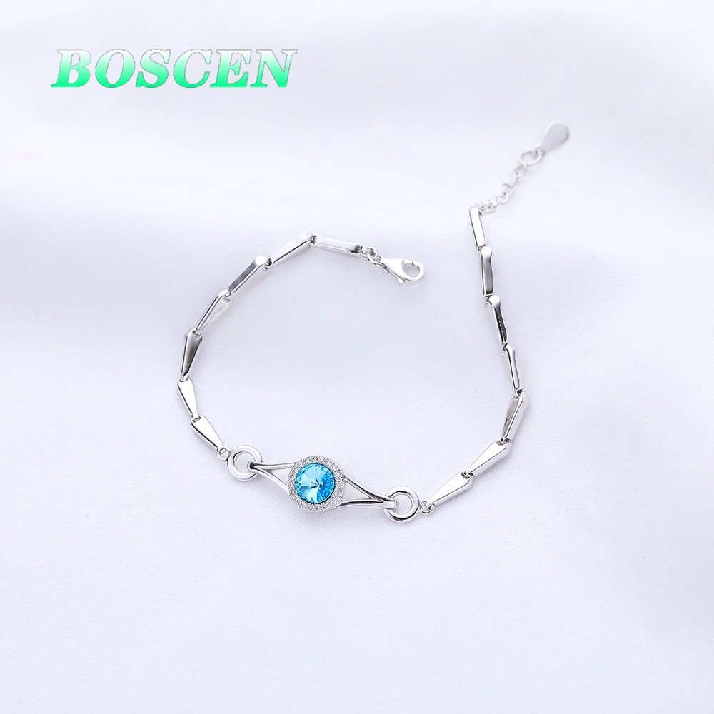 Женский браслет из серебра 925 пробы с австрийскими кристаллами|Гибкие и жесткие