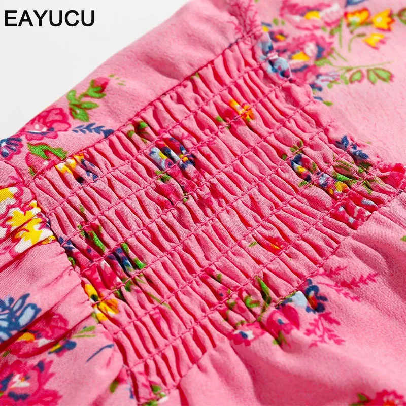 

EAYUCU Elegant square collar bow summer chiffon dresses Casual beach women ruffles boho dress robe femme dresses vestidos ED218