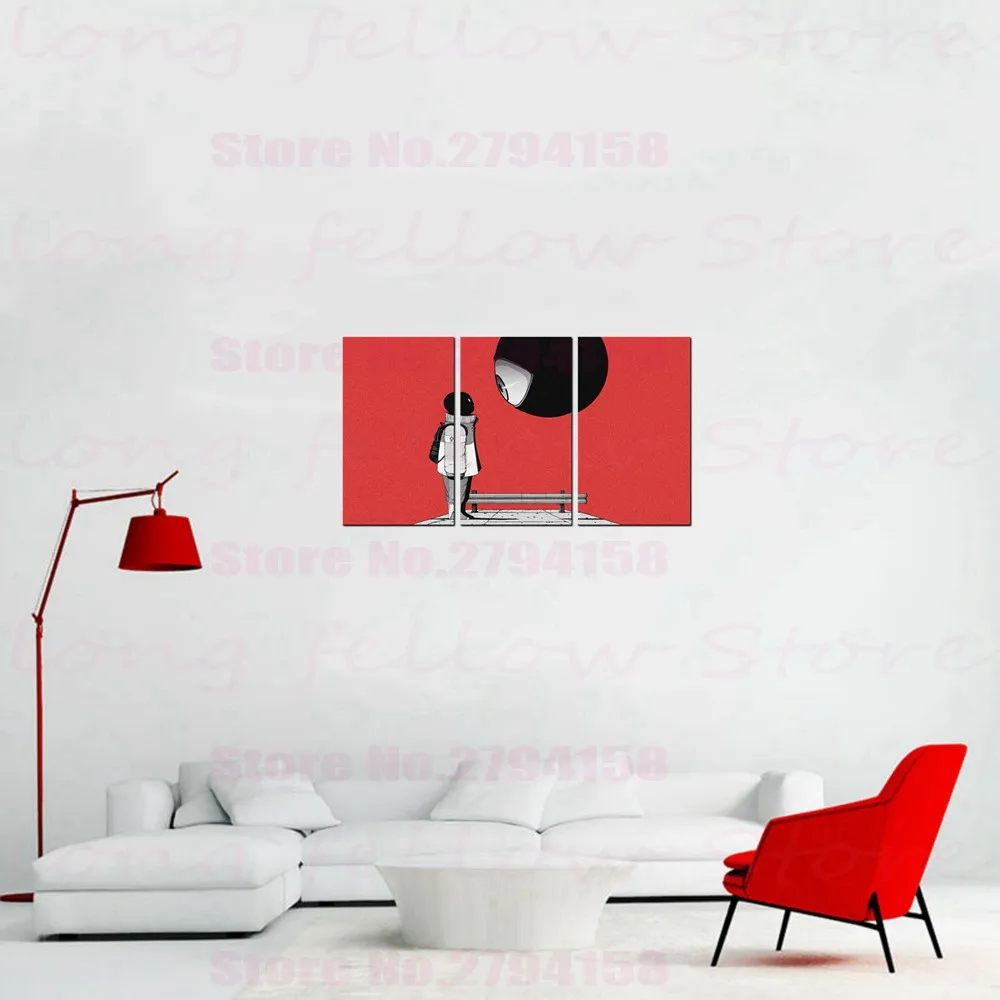 Любопытный ватчер в японском стиле с рисунком на холсте мультяшное изображение