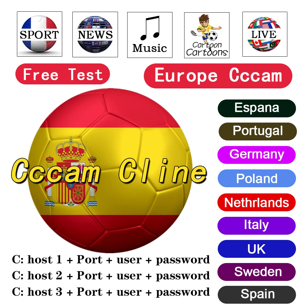 

CCCAM The Most Stable 8 line for Satellite tv Receiver 7 Clines WIFI FULL HD DVB-S2 Support V7S V8X is compatible with speaker