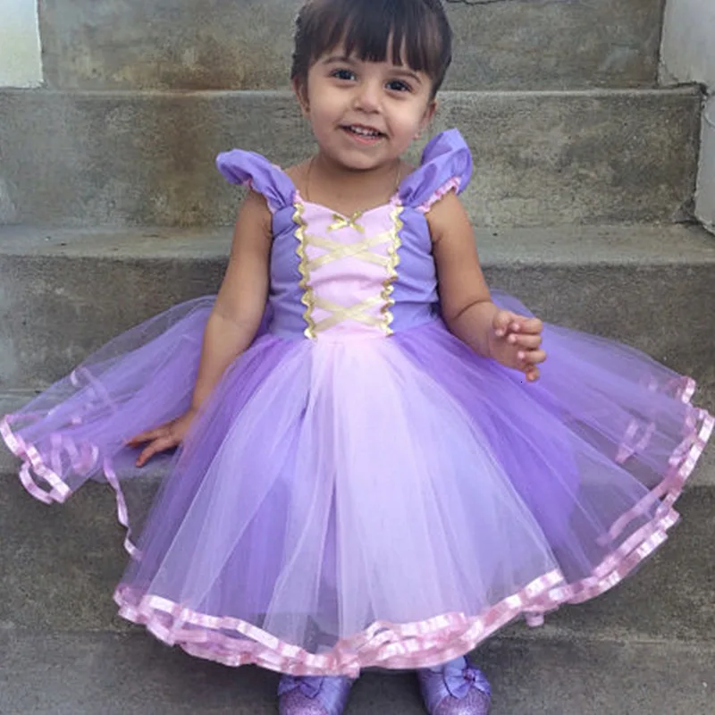 Платье Рапунцель для девочек на Рождество Детский костюм Белоснежки детский