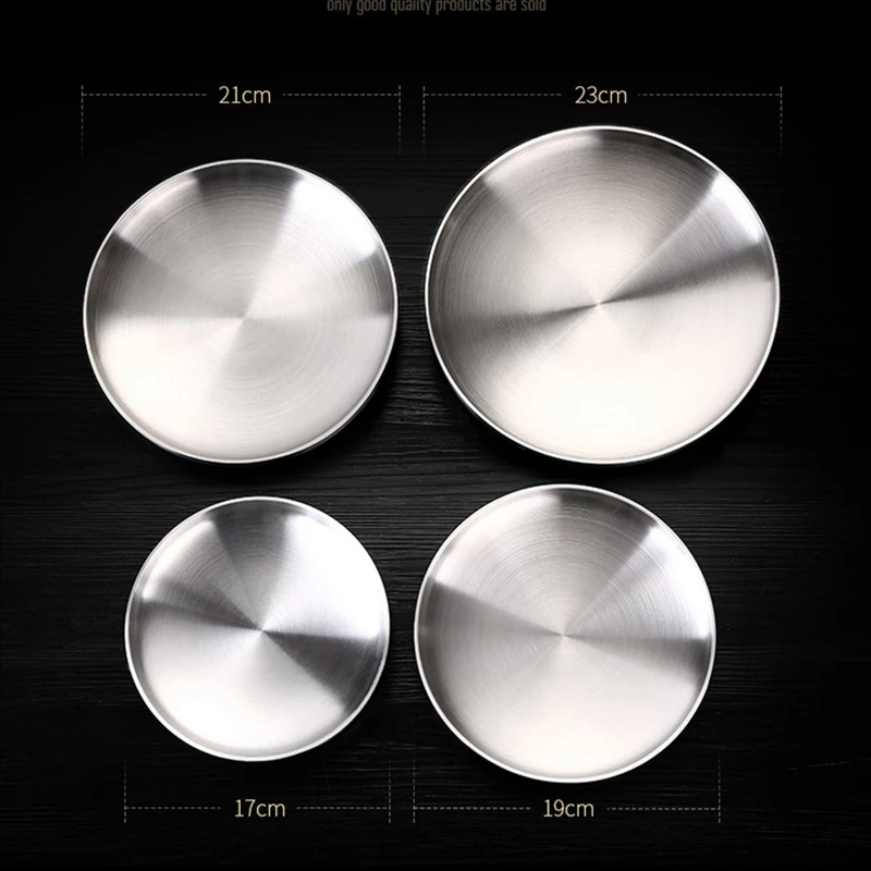 304 двухслойная тарелка из нержавеющей стали с защитой от нагрева посуда