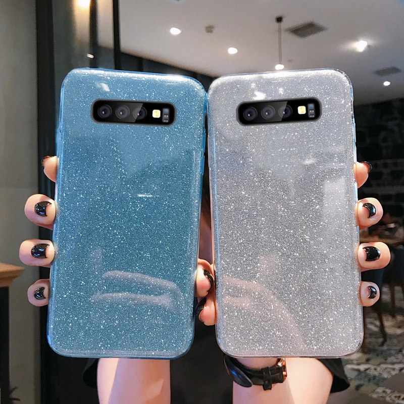 Glitter Flash powder three in one Phone Case For Samsung Galaxy S9 S8 S10 Plus Cover Note 8 S7 S6 Edge LITE |