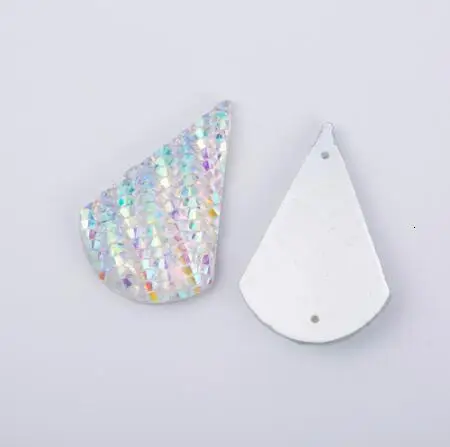 Crystal AB Taidian кристалл AB капля смолы камень Пришить кабошон для DIY родные ювелирные изделия 2 отверстия 100 шт./лот 20*30 мм - Цвет: Crystal AB