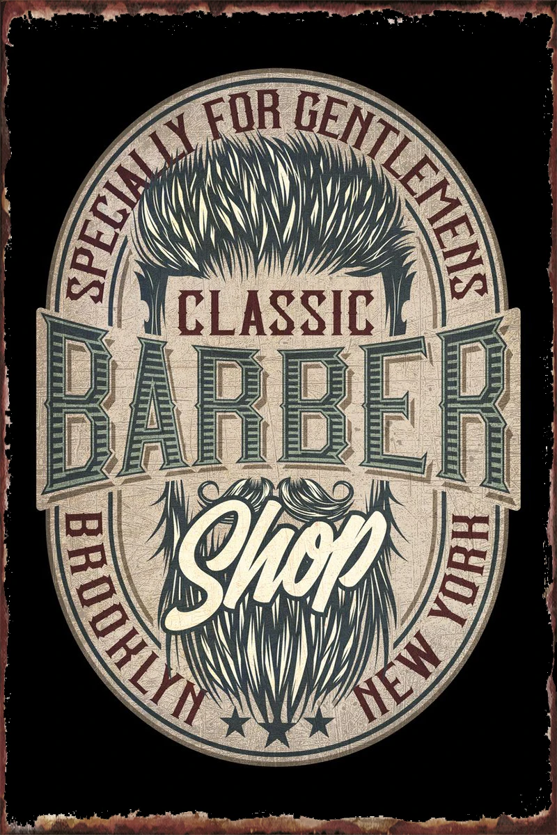 

classic barbershop Vintage Metal Sign Tin Sign Tin Plates Wall Decor Room Decoration Retro For Art Club Man Cave Cafe Pub Home