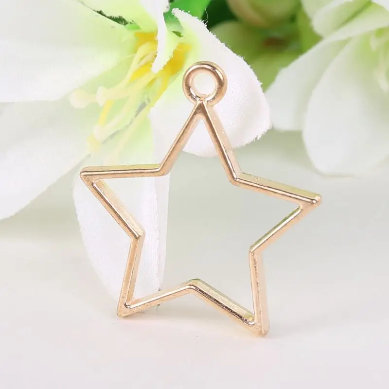 

14 Pcs/set New DIY Alloy Geometry Epoxy Border Pendant Jewelry Making Accessories Frame T4MD