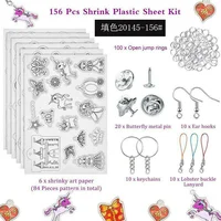 Shrinky Art Paper Heat Shrink Sheet Plastic Kit Hole Punch Keychains Pencils DIY Drawing Art Supply Embossing Tool 9 Style