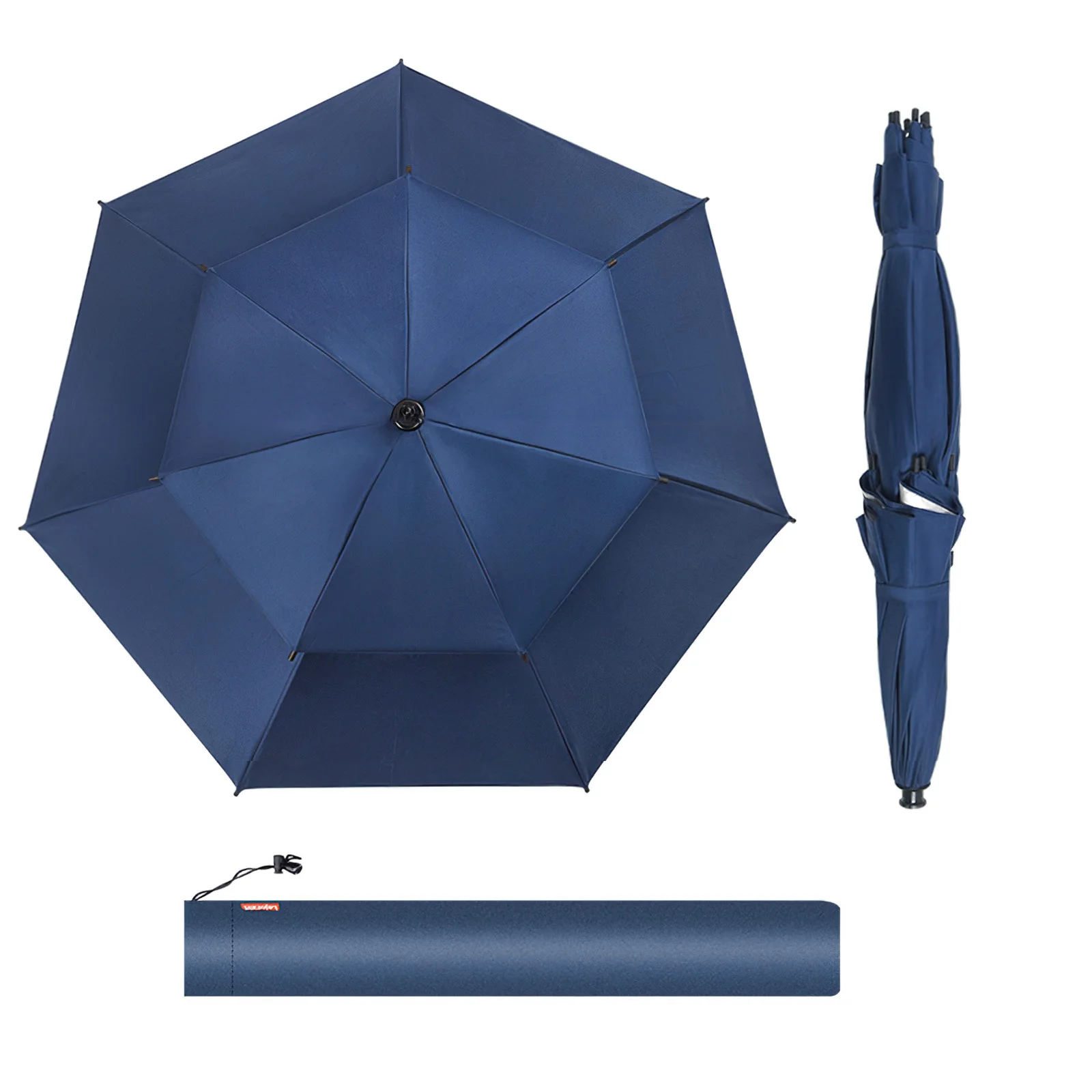 

Manual Umbrella Hat UV Protection Double-Layer Fishing Umbrella Hat Breathable Sunshade Hat Umbrella With Pull Switch Elastic