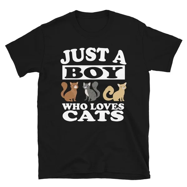 

Just A Boy Who Loves Cats Tshirt Short-Sleeve Unisex T-Shirt