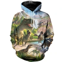 mens fashionable 3d full printed dinosaur pattern harajuku casual zipper hoodiesweatshirt unisex pulloverhoodie apparel s 5xl