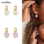 Женские серьги-кольца из серебра 925 пробы, с эмалью