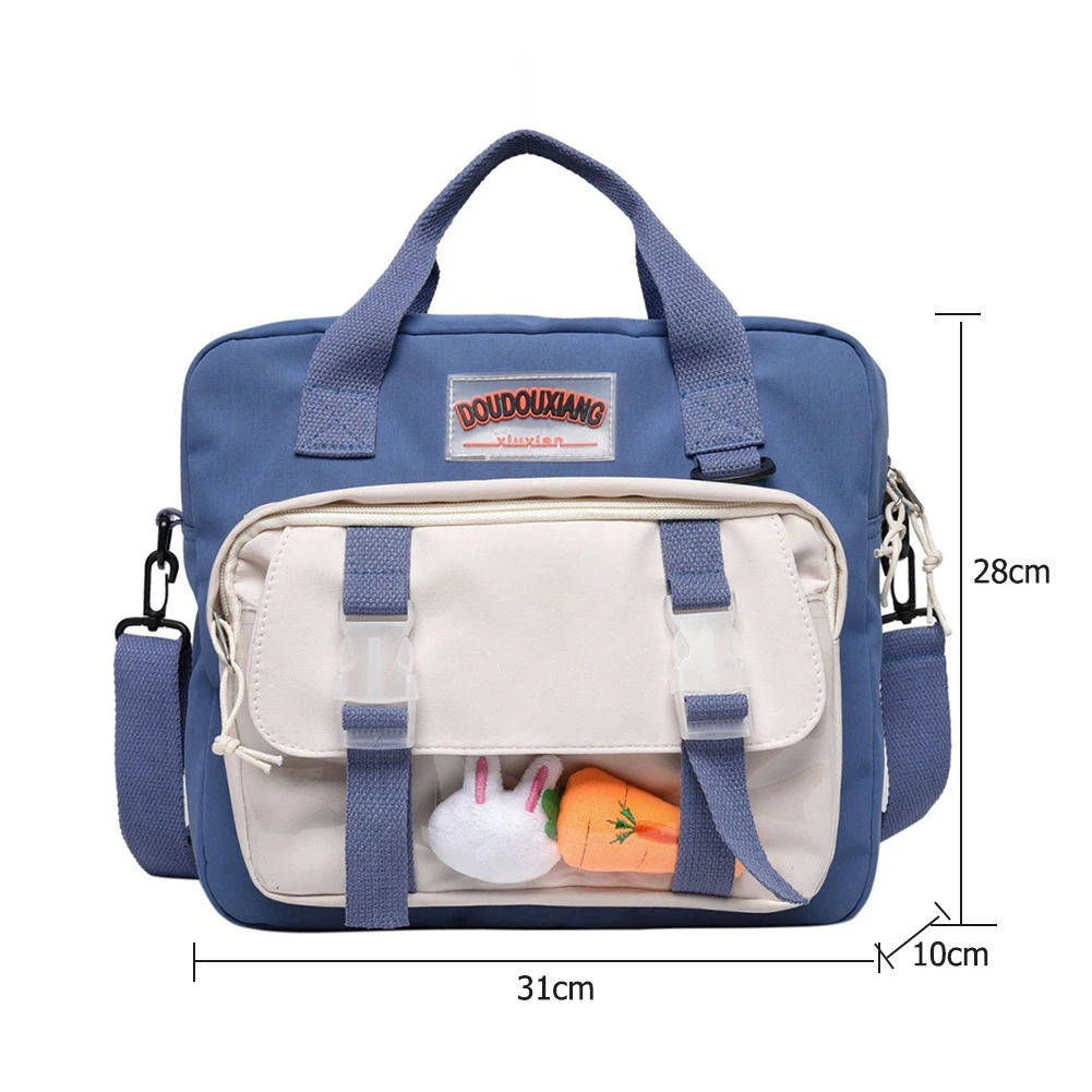 

Preppy Style Women Hit Color Shoulder Bag Fashion Large Capacity Backpack Outdoor Casual Messenger Tote Bag Handbag