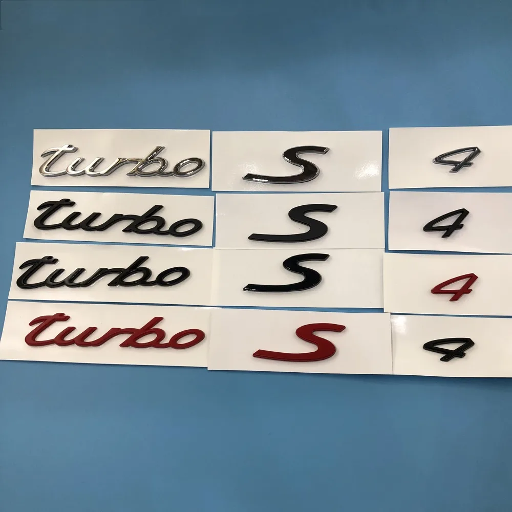 S 4 знак для 911 987 Boxster 996 997 Cayenne 955 задний значок эмблема наклейка яркое серебро/красный/яркий черный/матовый черный