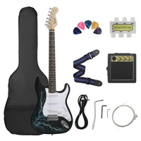 m mbat 21 frets 6 strings electric guitar kit solid wood body maple neck with picks speaker necessary guitar parts accessories