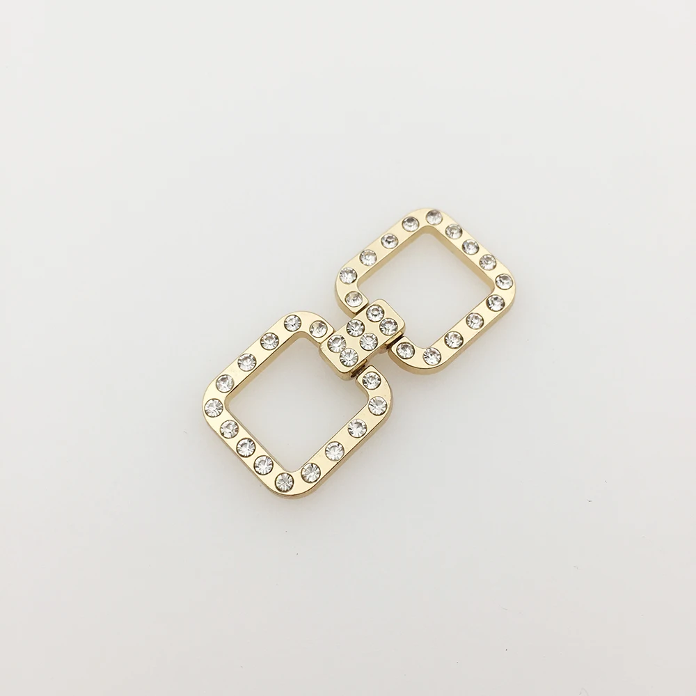 

8 pcs / lot bikini connectors alloy metal connector square rhinestone connector Swimwear DIY accessories