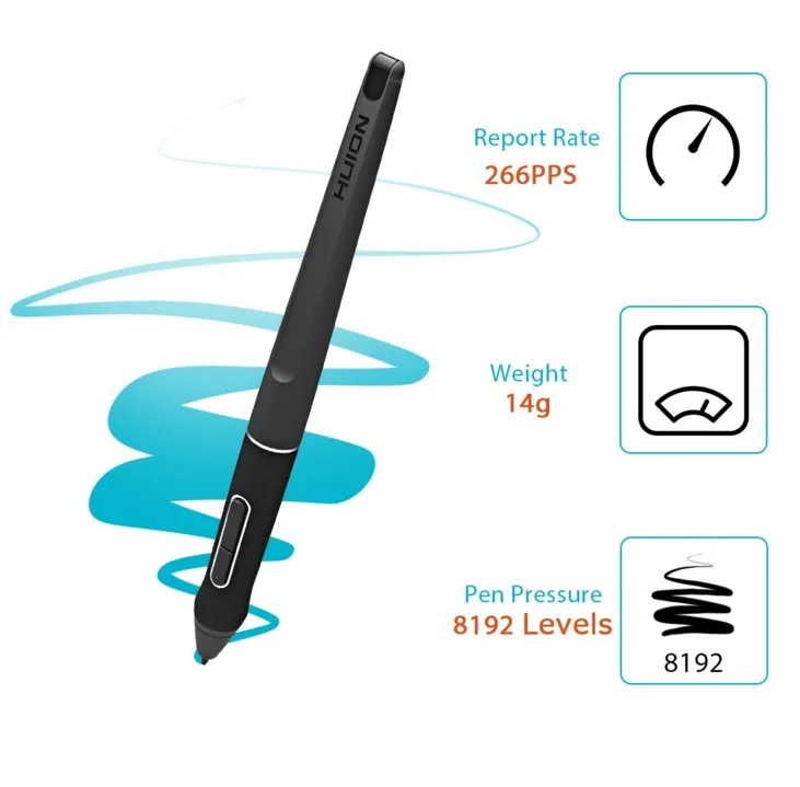 

HUION stylus PW507 2 клавиши под заказ, функция наклона 60, графический стилус для рисования