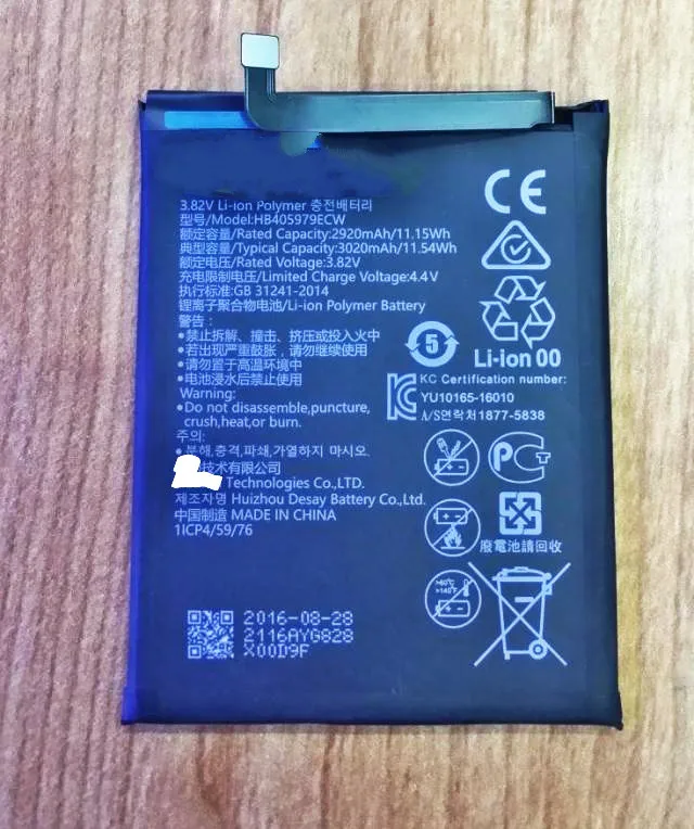 

FOR HUAWEI nova CAZ-AL10/TL00 Nova HB405979ECW battery Rechargeable Li-ion Built-in lithium polymer battery