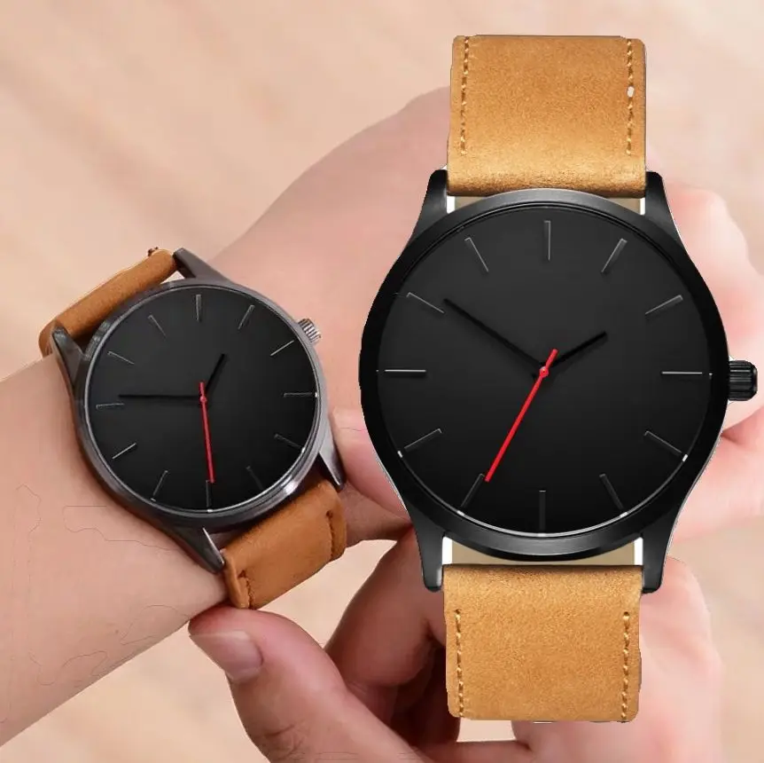 

Top Brand Luxury Men's Fashion Business Quartz Watch Men's Casual Leather Strap Calendar Watches For Men Gift