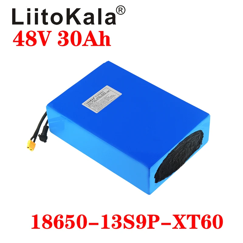 LiitoKala 48V 30ah 18650 13S9P батарея для электрического велосипеда 30AH 1000W литиевая