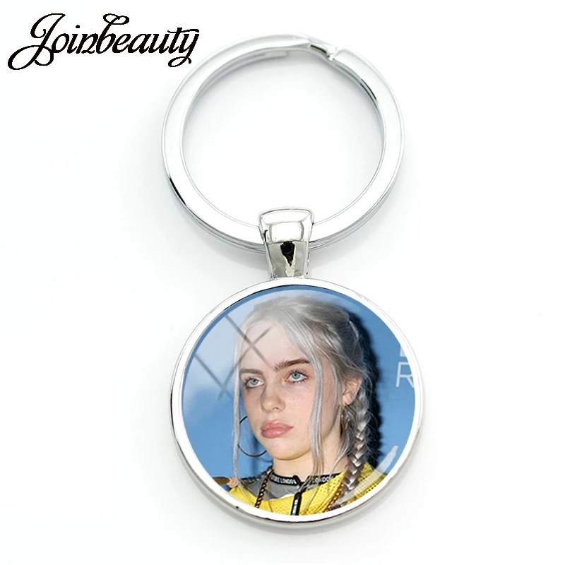 JOINBEAUTY, хип-хоп, музыка, звездное искусство, изображение, брелок Billie Eilish, женский брелок, кольцо, держатель, подарок на день рождения, ювелирное изделие HB09