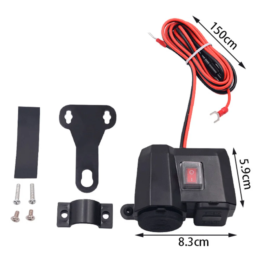 12 v/24 v мотоцикл USB зарядное устройство телефонный разъем прикуривателя двойной