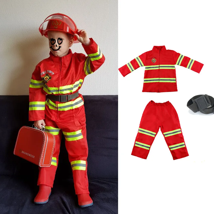 Детские маскарадные костюмы пожарных рождественский подарок для детей с ремнем