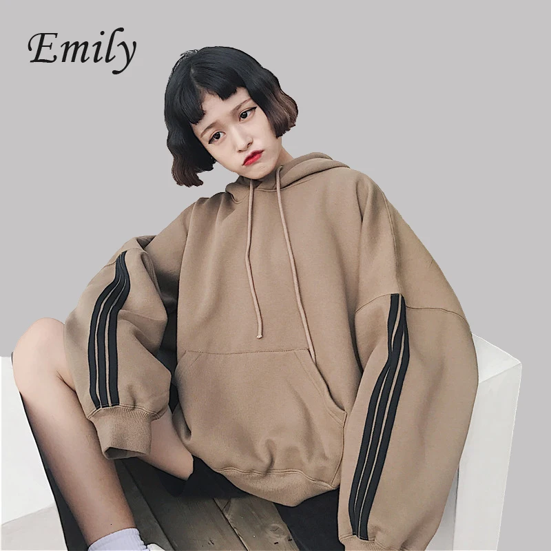 Женские толстовки с капюшоном свитшоты Зимний пуловер толстый свободный Женский