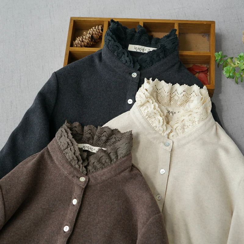 Spring Autumn New Arrival Women Brief Basic Loose Mori Girls Japanese Style Comfortable Elastic Knitted Cotton T-shirts 6 Colors | Женская