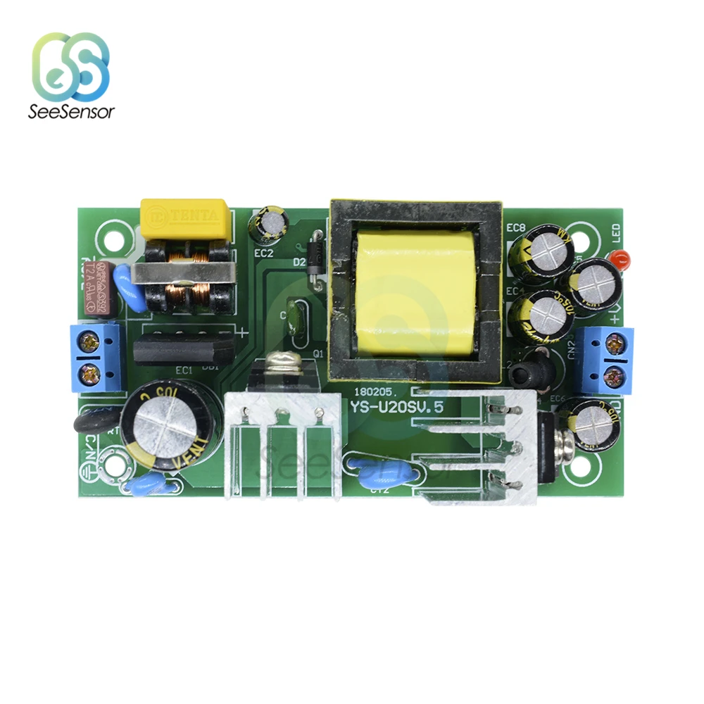 AC-DC 12V 2A 24W понижающий модуль питания переключатель AC 85V-265V to DC преобразователь