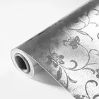 Алюминиевые наклейки для кухни сделай сам, самоклеящиеся обои из фольги с цветочным принтом жиронепроницаемый, водонепроницаемый для кухонной плиты, шкафа, 10 м