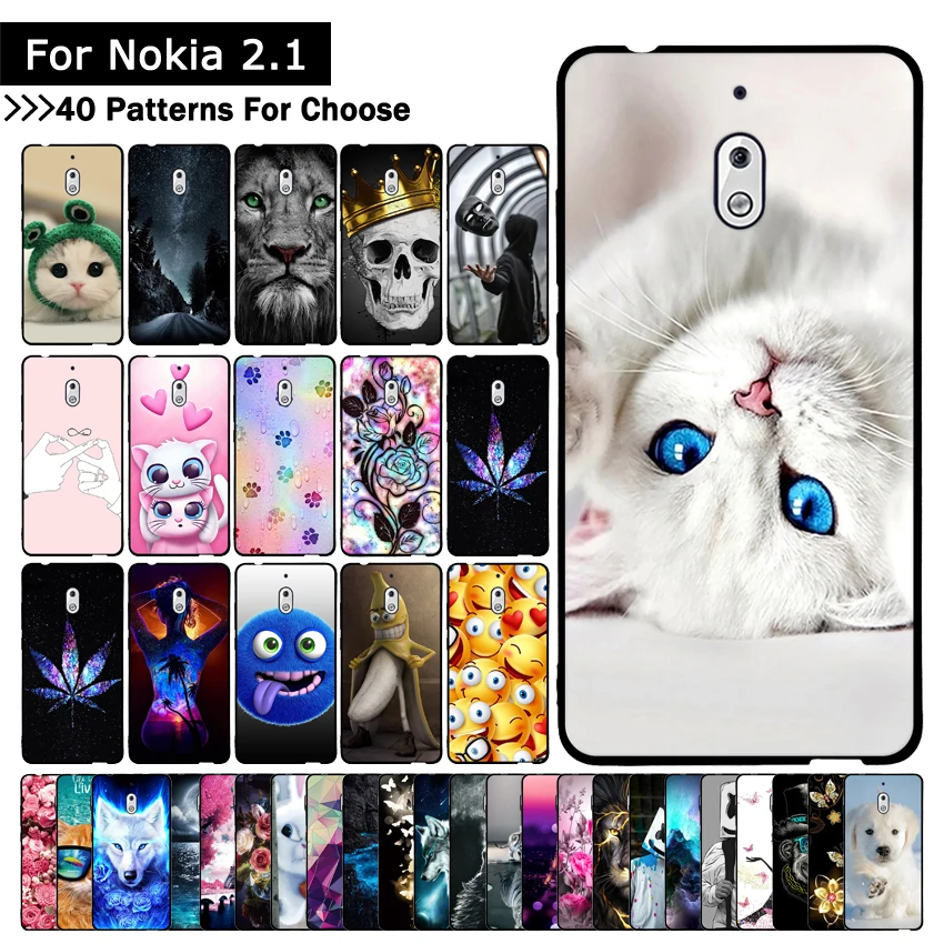 Защитный силиконовый чехол из ТПУ для nokia 2,1, цветной крутой мягкий чехол с рисунком кота, чехол для телефона nokia 2,1, чехол fundas