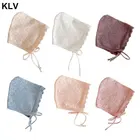 Детские однотонные хлопковые шапки и кепки для девочек 0-24 месяцев, вязаная шапка с кружевными цветами для новорожденных, От 0 до 2 лет