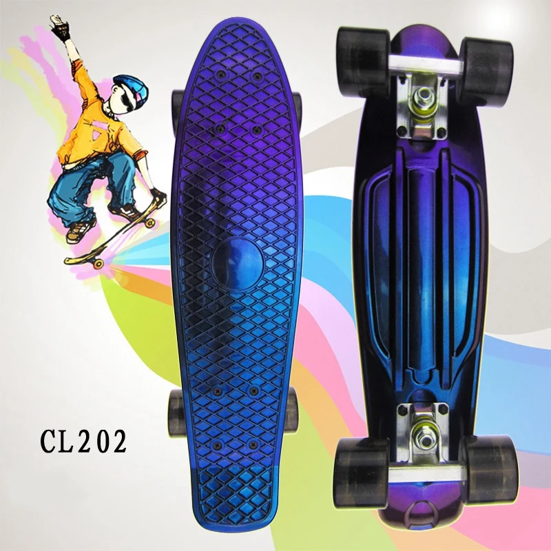 

Skateboards Complete 22 Inch Penny Board Bendable Deck and Smooth PU Casters Plastic Banana Board