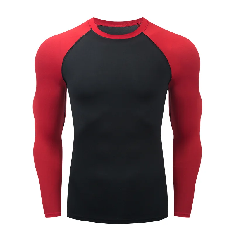 

High Quality Fashion Breathable Men‘s Long Sleeve T-Shirt Male O-neck Fitness Compression Shirts Running Gym Tops