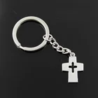 Новая мода мужской 30 мм брелок DIY металлический держатель цепь винтажный крест Иисус 25x17 мм Серебряный цвет кулон автомобильный брелок подарок